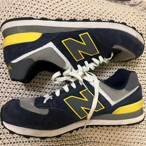 New Balance 574 Men's 12 Blue Yellow White Retro Sneakers 2014